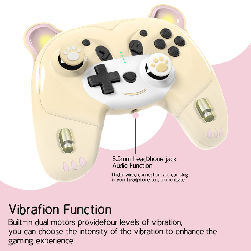 Yellow bear shape nintendo switch pro controller