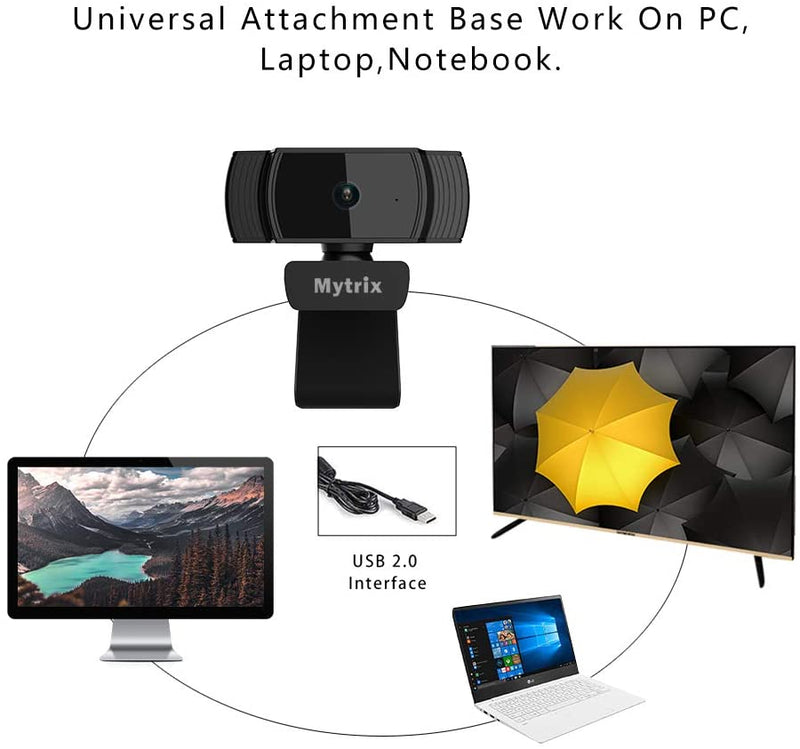 Mytrix AutoFocus Full HD 1080P Webcam With Privacy Protector