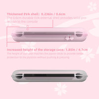Mytrix Sakura Pink Carrying Case 4 in 1 Bundle for Nintendo Switch OLED, Skin Stickers, Screen Protector, 2 Joystick Caps