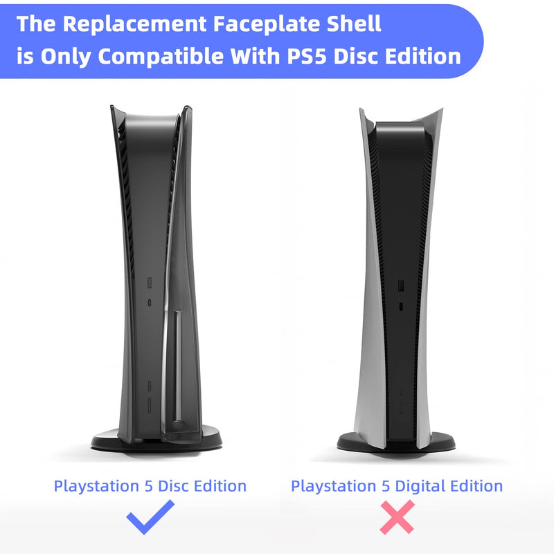 Mytrix 2-in-1 Translucent Black Faceplates for PS5 Disc Edition + RGB LED Light Strips Kit for PlayStation 5, LED Strip with Music Sync