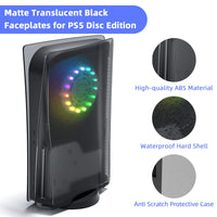 Mytrix 2-in-1 Translucent Black Faceplates for PS5 Disc Edition + RGB LED Light Strips Kit for PlayStation 5, LED Strip with Music Sync