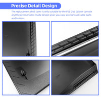 Mytrix 2-in-1 Translucent Black Faceplates for PS5 Disc Edition + RGB LED Light Strips Kit for PlayStation 5, LED Strip with Music Sync