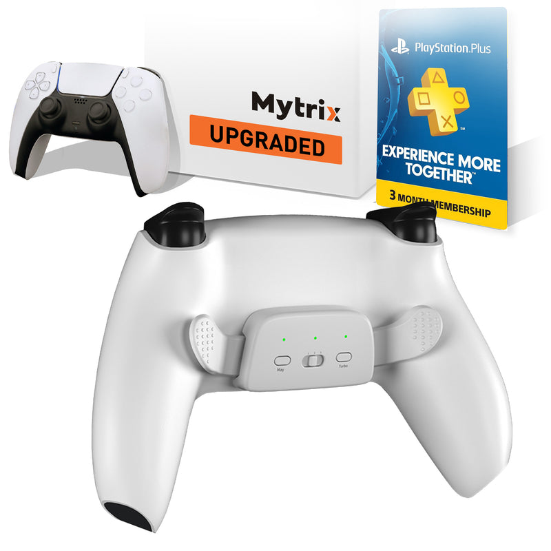 Mytrix Customized Controller with 2 Remappable Paddles for PlayStation 5 & PC, Programmable with Fast Turbo Auto-Fire, 3 Saving Slots
