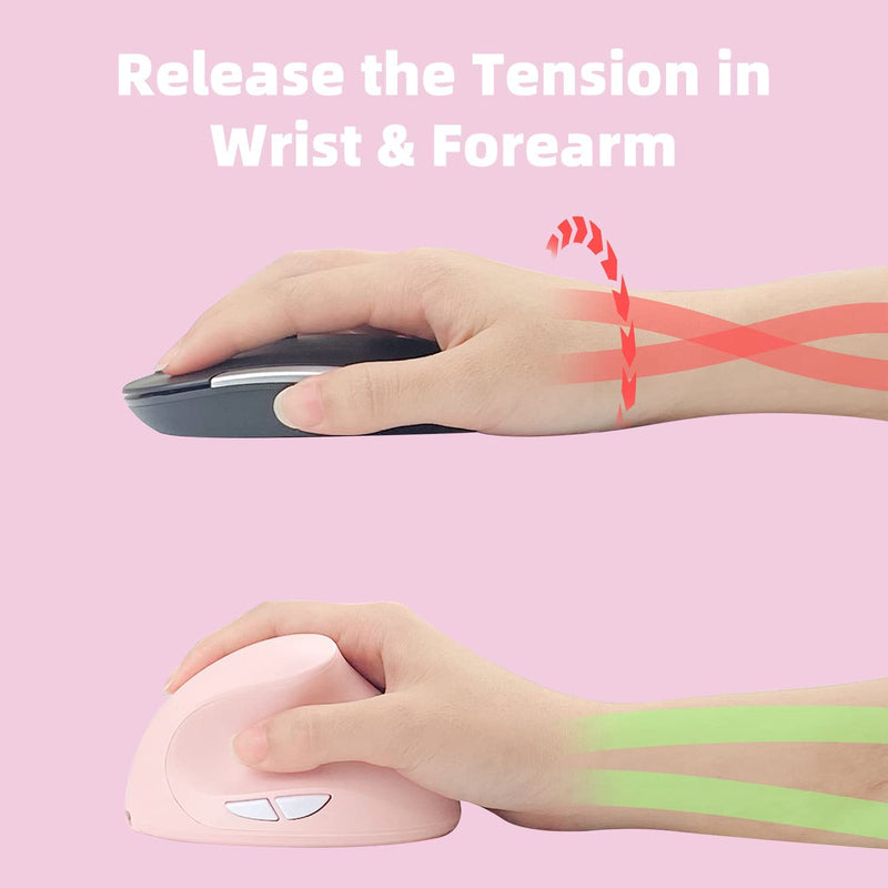 Cherry Blossom Pink Vertical Mouse with USB receiver