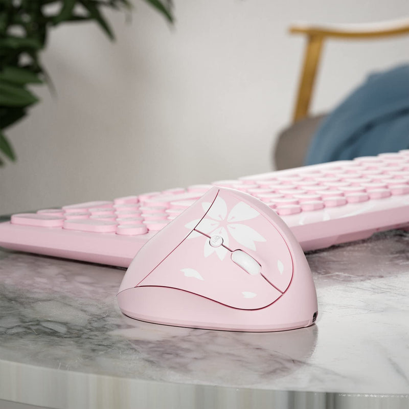 Cherry Blossom Pink Vertical Mouse with USB receiver