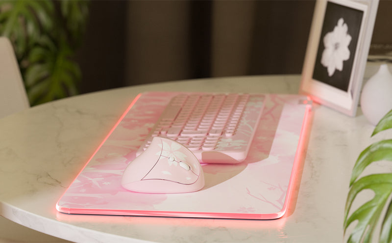 Cherry Blossom Pink Vertical Mouse with USB receiver