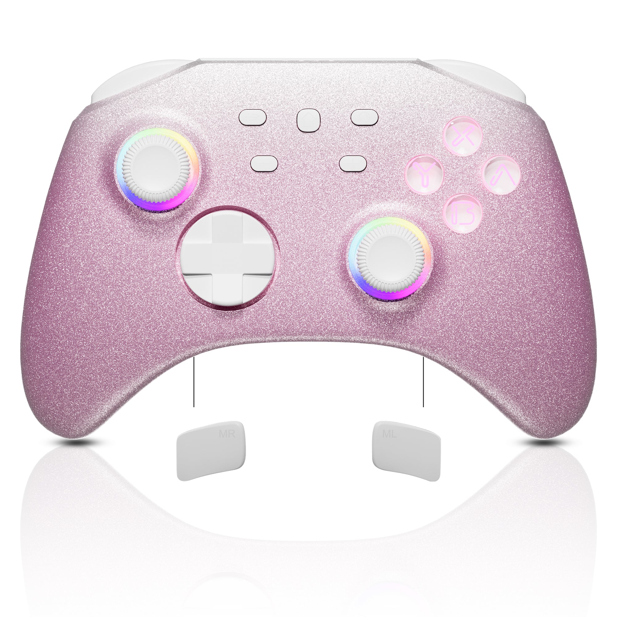 Mytrix Pink Glitter Wireless Pro RGB Controller for Switch PC iOS