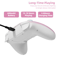 Mytrix Pink Glitter Gradient Wireless Pro RGB Controller with Programmable Back Buttons and Turbo, for Nintendo Switch, PC, Android & iOS