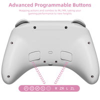 Mytrix Pink Glitter Gradient Wireless Pro RGB Controller with Programmable Back Buttons and Turbo, for Nintendo Switch, PC, Android & iOS