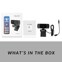 Mytrix AutoFocus Full HD 1080P Webcam, Built-in Noise Cancelling Mic, USB Webcam for Windows Mac PC Laptop Desktop Video Calling Recording Conferencing Streaming, Skype Zoom Facebook Youtube Black
