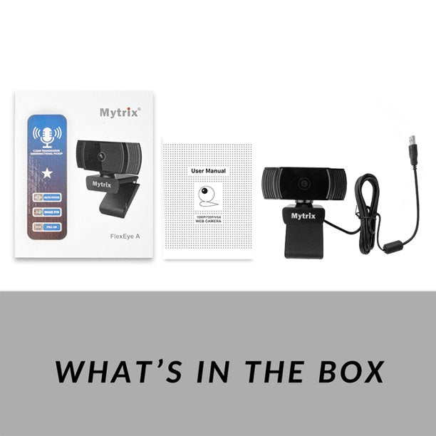 Mytrix AutoFocus Full HD 1080P Webcam, Built-in Noise Cancelling Mic, USB Webcam for Windows Mac PC Laptop Desktop Video Calling Recording Conferencing Streaming, Skype Zoom Facebook Youtube Black