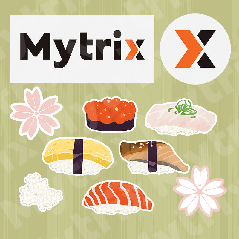 Mytrix Japan Sushi Series 10 Pcs Removable Waterproof Stickers