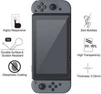 Nintendo Switch Console Screen Protector - 9H Tempered Glass Screen Protector with Installation Guide Stickers and Wipes